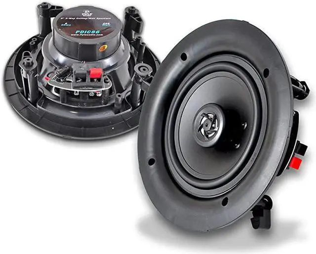 Alt view image 2 of 7 - Ceiling Speakers Stereo Home Theater Speakers in Wall Speakers Flush Mount 8Inch White 250 Watt 2Way Pair PDIC86