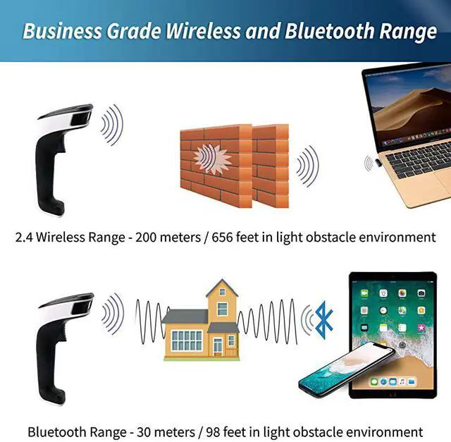 Alt view image 6 of 7 - Portable Wireless Bluetooth Barcode Scanner 3in1 Hand Scanners Cordless Rechargeable 1D and 2D Scan Gun for Inventory Management Wireless Handheld USB Bar CodeQR Code Reader