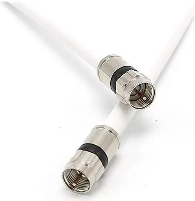 Alt view image 3 of 7 - 20 Feet White RG6 Coaxial Cable Coax Cable Made in USA with Connectors F81 RF Digital Coax AV CableTV Antenna and Satellite CL2 Rated 20 Foot