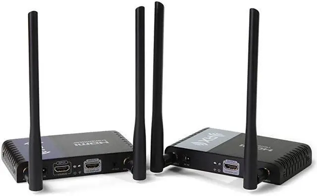 Alt view image 2 of 5 - Wireless HDMI Extender 1080P Full HD 330ft Long Range 5GHz Transmitter and Receiver with Integrated HDMI Splitter and IR PassBack