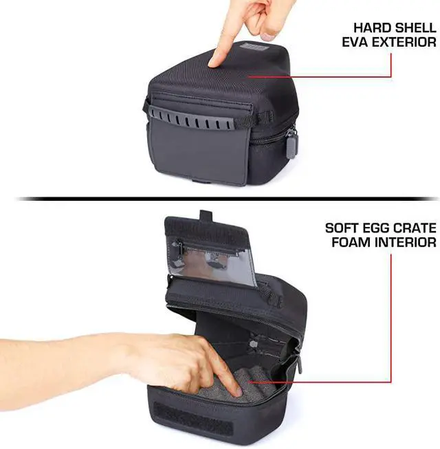 Alt view image 6 of 7 - Hard Shell DSLR Camera and Zoom Lens Case with Molded EVA Protection Quick Access Opening and Padded Interior Compatible with Nikon Canon Olympus Cameras with Popular 300mm Lenses