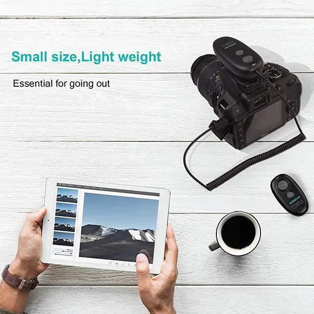 Alt view image 2 of 7 - Remote Wireless Shutter Release for Canon EOS RP Rebel T6 T7 SL2 5D Mark II 6D Mark II 7D Series 5D Series for Fujifilm XT3 for Olympus OMD EM1 Mark II for Pentax K1 Mark II