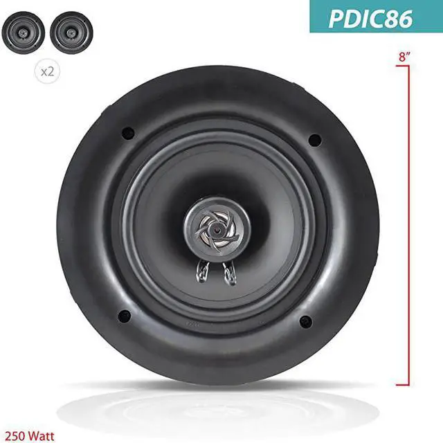 Alt view image 3 of 7 - Ceiling Speakers Stereo Home Theater Speakers in Wall Speakers Flush Mount 8Inch White 250 Watt 2Way Pair PDIC86