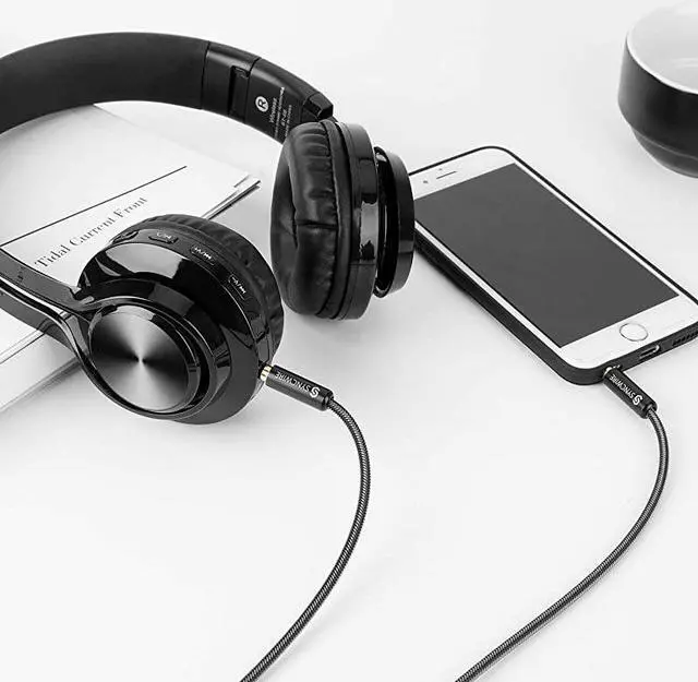 Alt view image 7 of 7 - 35mm Nylon Braided Aux Cable 33ft1mHiFi Sound Audio Auxiliary Input Adapter Male to Male AUX Cord for Headphones Car Home Stereos Speaker iPhone iPad iPod Echo amp More Black