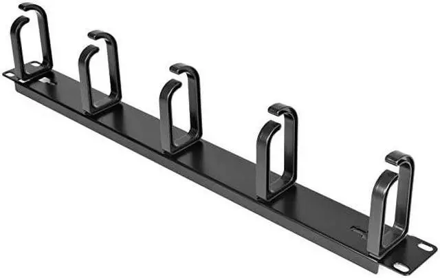 Alt view image 3 of 6 - com 19 Server Rack Cable Management Panel w DRing Hooks 1U Horizontal or Vertical Wire and Cord Manager Metal CABLMANAGER2