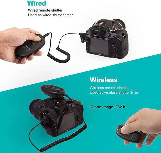 Alt view image 3 of 7 - Remote Wireless Shutter Release for Canon EOS RP Rebel T6 T7 SL2 5D Mark II 6D Mark II 7D Series 5D Series for Fujifilm XT3 for Olympus OMD EM1 Mark II for Pentax K1 Mark II
