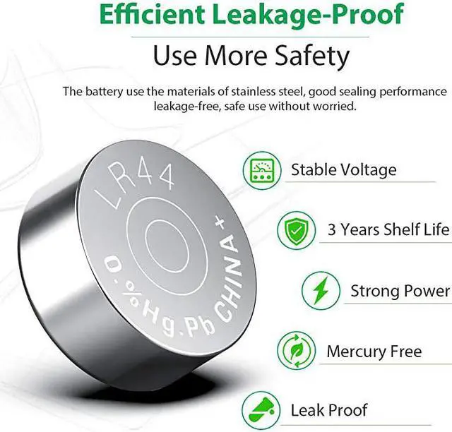 Alt view image 5 of 7 - 20 Pack LR44 AG13 357 303 SR44 Battery 15V Button Coin Cell Batteries
