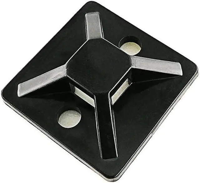 Main image of Strong Cable Zip Tie Mounts with Screw Hole Zip Wire Tie Mounting Base (100 Pack) Self Adhesive Tie Mount Black,Zip Tie Mounting Squares 1x1 Inch