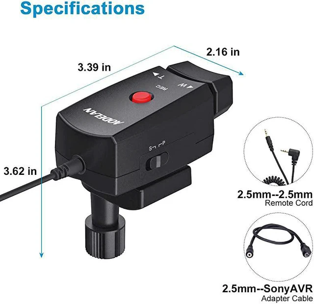 Alt view image 5 of 7 - Lanc Camcorder Zoom Controller Video Camera Zoom and Video Recording Remote Control with 25mm Jack Cable for Sony 190P 150P 198P VX2000E Canon Panasonic Camera