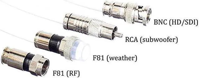 Alt view image 6 of 7 - 20 Feet White RG6 Coaxial Cable Coax Cable Made in USA with Connectors F81 RF Digital Coax AV CableTV Antenna and Satellite CL2 Rated 20 Foot