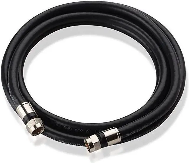 Alt view image 3 of 4 - 3Pack CL2 inWall Rated cm Quad Shielded Coaxial RG6 Coax in Black 6 Feet