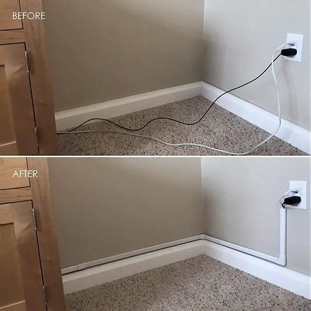 Alt view image 5 of 7 - Cable Management Kit, CordMate II, Cord Organizer and Hider, Cord Cover, Concealer, and Protector for Wall, White, Medium Capacity, 16318, 144 Inches