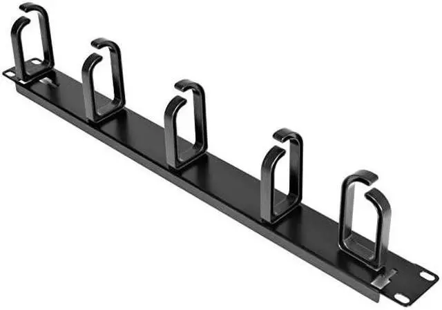 Main image of com 19 Server Rack Cable Management Panel w DRing Hooks 1U Horizontal or Vertical Wire and Cord Manager Metal CABLMANAGER2
