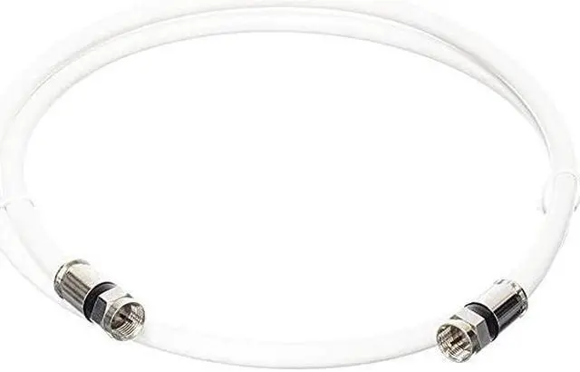 Alt view image 2 of 7 - Feet, White RG6 Coaxial Cable (Coax Cable) with Connectors, F81 / RF, Digital Coax - AV, Cable TV, Antenna, and Satellite, CL2 Rated, 3 Foot