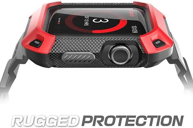 Alt view image 2 of 7 - Unicorn Beetle Pro Case for Apple Watch 3 42mm Rugged Protective Case with Strap Bands for Apple Watch Series 321 Red