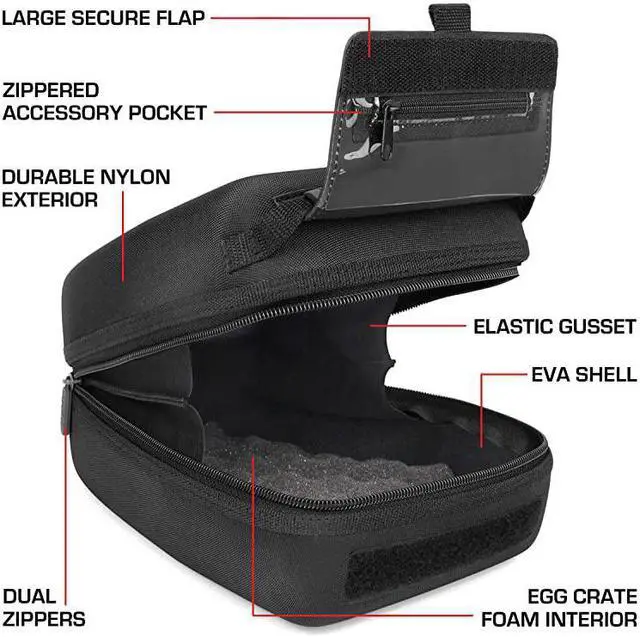 Alt view image 7 of 7 - Hard Shell DSLR Camera and Zoom Lens Case with Molded EVA Protection Quick Access Opening and Padded Interior Compatible with Nikon Canon Olympus Cameras with Popular 300mm Lenses