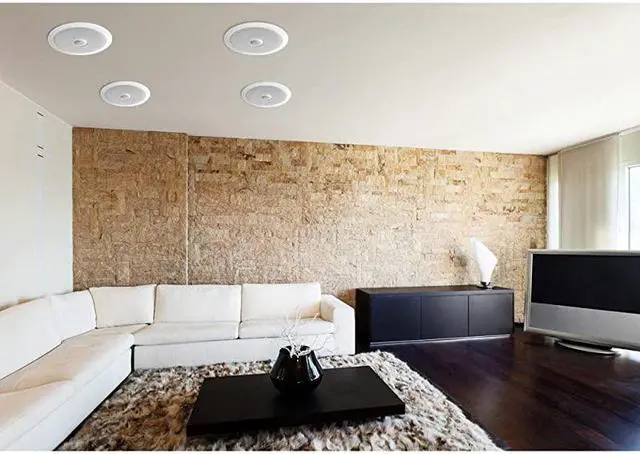 Alt view image 5 of 5 - 8 Ceiling Wall Mount Speakers Pair of 2Way Midbass Woofer Speaker Directable 1 Titanium Dome Tweeter Flush Design w 55Hz22kHz Frequency Response amp 300 Watts Peak Easy Installation  PDIC80