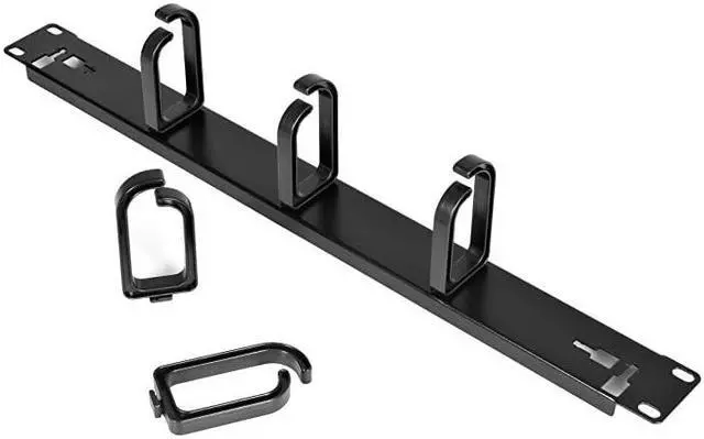 Alt view image 5 of 6 - com 19 Server Rack Cable Management Panel w DRing Hooks 1U Horizontal or Vertical Wire and Cord Manager Metal CABLMANAGER2