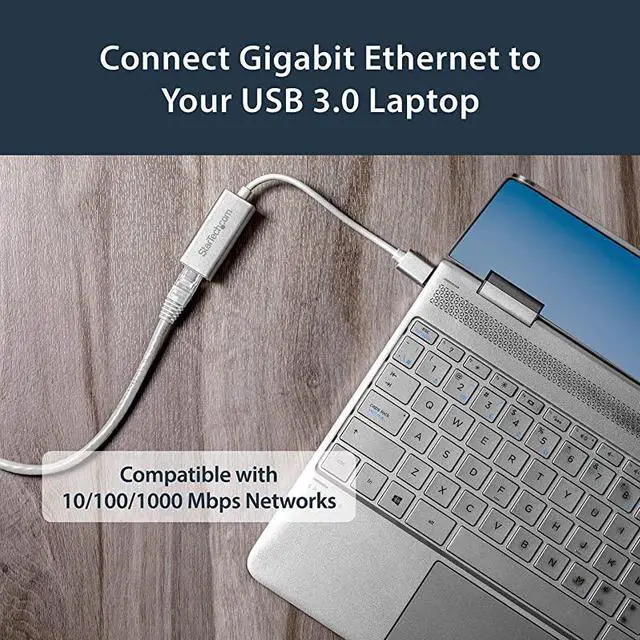 Alt view image 4 of 6 - com USB 30 to Gigabit Network Adapter Silver Sleek Aluminum Design for MacBook Chromebook or Tablet Native Driver Support USB31000SA Standard