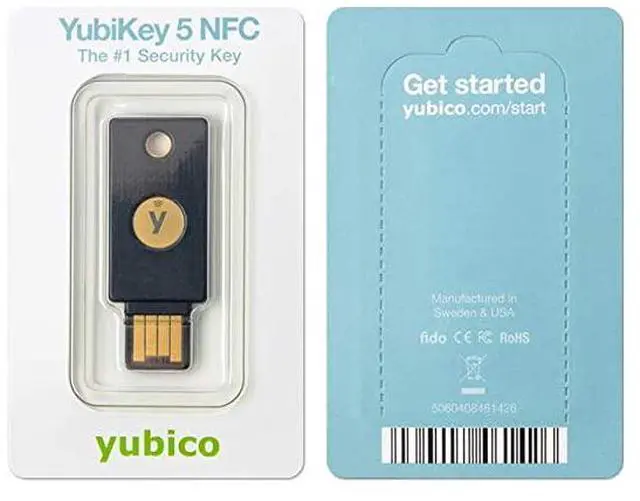 Alt view image 5 of 5 - YubiKey 5 NFC Two Factor Authentication USB and NFC Security Key Fits USBA Ports and Works with Supported NFC Mobile Devices Protect Your Online Accounts with More Than a Password