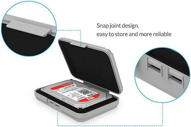 Alt view image 4 of 7 - Portable 35 Inch Hard Drive Disk Protective Box Storage Case Cover for HDD External Hard Drive AntiStatic Shock Proof Gray Pack of 5