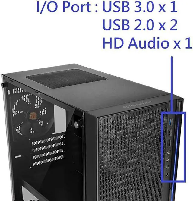Alt view image 3 of 7 - Versa H18 Tempered Glass Black Spcc Micro ATX Gaming Computer Case CA-1J4-00S1WN-01