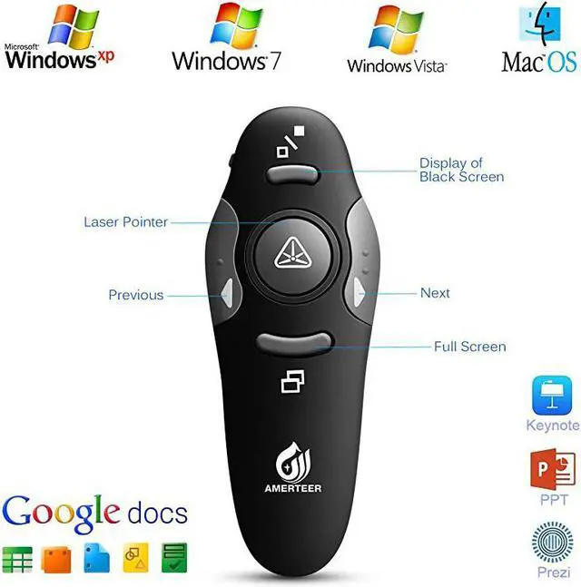 Alt view image 3 of 6 - Wireless Presenter PPT Controller Presentation Remote Control Laser Pointer USB Mouse Clicker Flip Pen