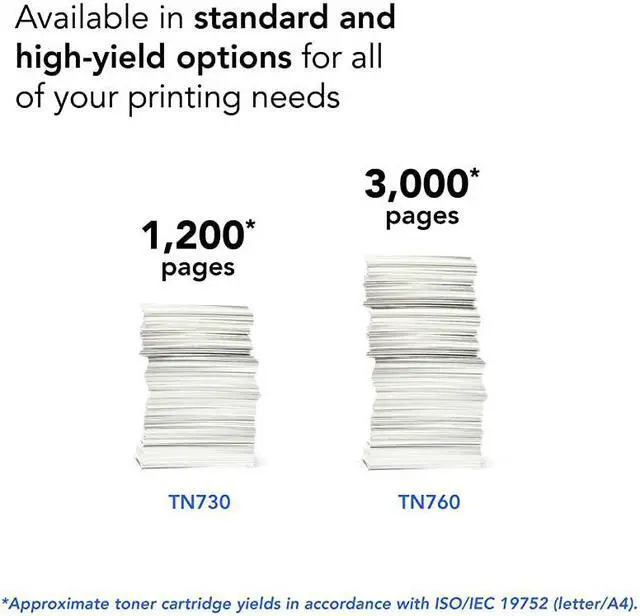 Alt view image 6 of 6 - Genuine Standard Yield Toner Cartridge TN730 Replacement Black Toner Page Yield Up To 1200 Pages  Dash Replenishment Cartridge