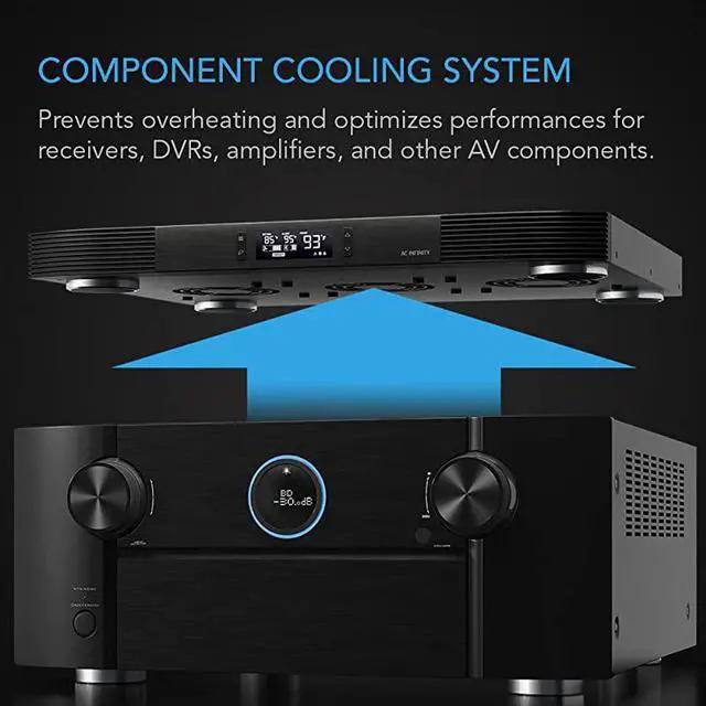 Alt view image 2 of 7 - AIRCOM T8 Quiet Cooling Blower Fan System 17 RearExhaust for Receivers Amps DVR AV Cabinet Components