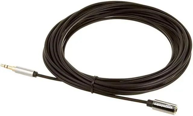 Alt view image 4 of 6 - Basics 35mm Male to Female Stereo Audio Extension Adapter Cable 25 Feet
