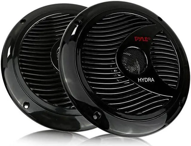Main image of 65 Inch Dual Marine Speakers 2 Way Waterproof and Weather Resistant Outdoor Audio Stereo Sound System with 150 Watt Power Polyprone Cone and Cloth Surround 1 Pair  PLMR60B Black