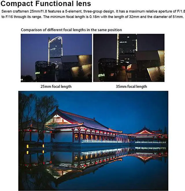 Alt view image 5 of 7 - 25mm F18 APSC Large Aperture Manual Focus Fixed Lens for Olympus and Panasonic Micro Four Thirds MFT M43 Cameras Black