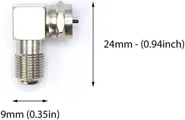 Alt view image 4 of 7 - Coaxial Cable Right Angle Connector | 100 Pack | for Tight Corners and Flat Panel TV Mounting 90 Degree F Type Adapter for Coax Cable and Wall Plates