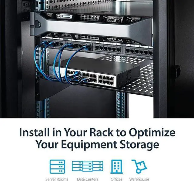 Alt view image 5 of 6 - com 2U Vented Server Rack Mount Shelf 22Inch Deep Cantilever Universal Tray for 19 AV Data Network Equipment Rack 50lbs CABSHELF22V