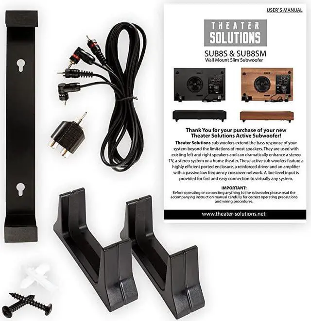 Alt view image 5 of 5 - SUB8S 250 Watt Surround Sound HD Home Slim Powered Active Subwoofer Black