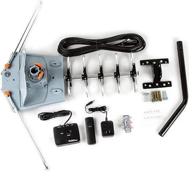 Alt view image 4 of 7 - HDTV Antenna Digital Outdoor Antenna 150 Miles Range360 Degree Rotation Wireless RemoteSnapOn Installation Support 5 TVs with Installation kit and Mounting Pole