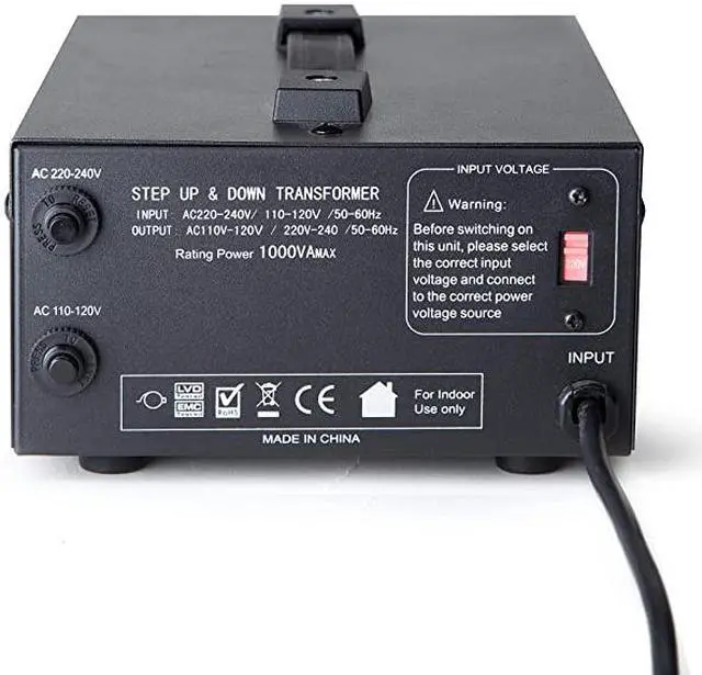 Alt view image 2 of 2 - T1000 1000Watt Voltage Converter Transformer Step UpDown 110V220V Circuit Breaker Protection 3Years Warranty