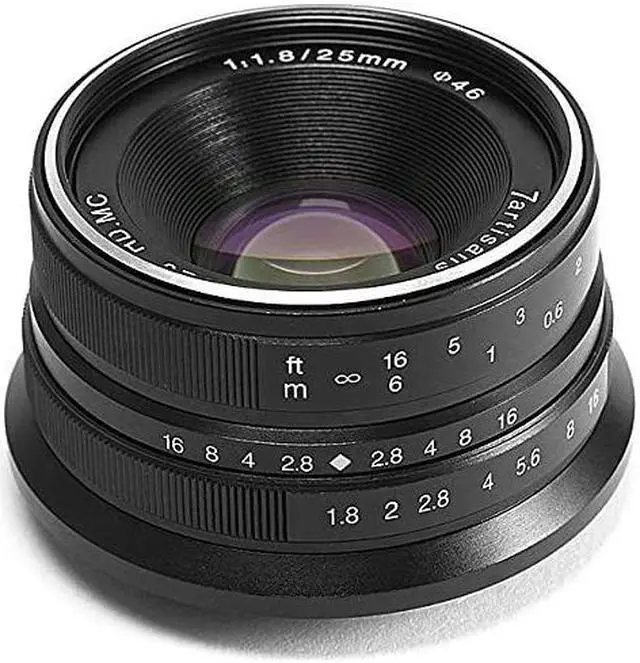 Alt view image 3 of 7 - 25mm F18 APSC Large Aperture Manual Focus Fixed Lens for Olympus and Panasonic Micro Four Thirds MFT M43 Cameras Black