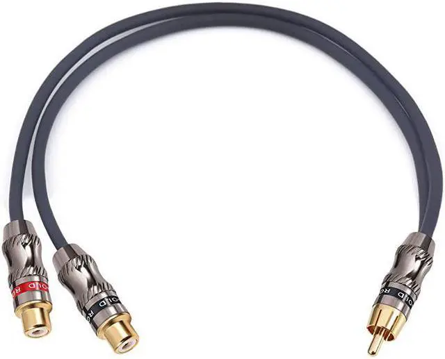 Alt view image 2 of 5 - RCAPhono Splitter Cable RCA Male to Dual Female Gold Plated Adapter Stereo Audio YCable Heavy Duty for subwoofer 1 Male to 2 Female 1025 cm