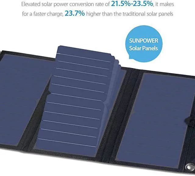 Alt view image 5 of 7 - 28W Solar Charger with Digital Ammeter 2USB5V4A Max Overall Portable Waterproof Solar Panels Phone Charger Compatible with iPhone 11XsXRX8 iPad Samsung Galaxy LG Google Pixel etc