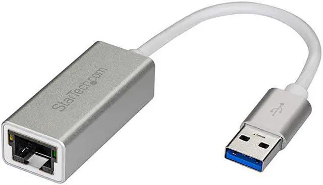 Main image of com USB 30 to Gigabit Network Adapter Silver Sleek Aluminum Design for MacBook Chromebook or Tablet Native Driver Support USB31000SA Standard