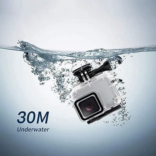 Alt view image 4 of 6 - Waterproof Housing Case for GoPro Hero 7 White Silver Protective 45m Underwater Dive Case Shell with Bracket Accessories for Go Pro Hero7 Action Camera
