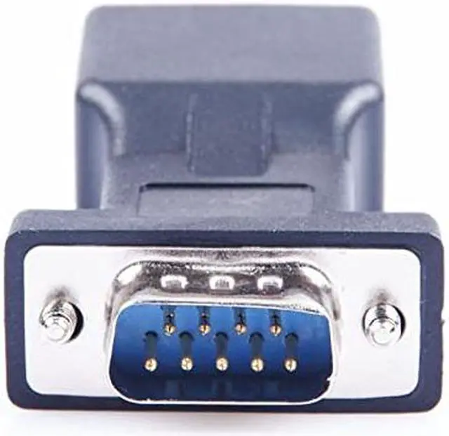 Alt view image 7 of 7 - DB9 RS232 COM Male Port to RJ45 Female Connector Card DB9 Serial Port Extender to LAN CAT5 CAT6 RJ45 Network Ethernet Cable Adapter