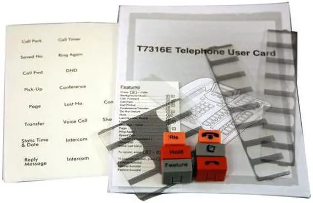 Main image of Lit Button Pack Labels User Card Plastics for Nortel Norstar T7316E Phone
