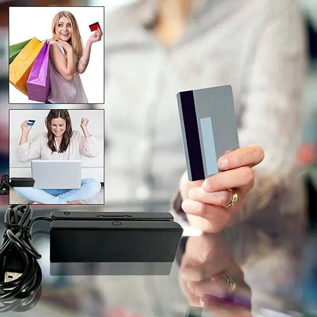 Alt view image 7 of 7 - Magnetic Stripe Card Reader 3Track POS Credit Card Reader Swiper Magstripe Swipe Card Reader
