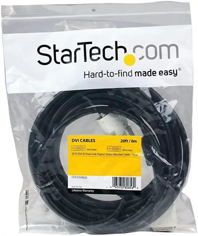 Alt view image 4 of 4 - com Dual Link DVI Cable 20 ft Male to Male 2560x1600 DVID Cable Computer Monitor Cable DVI Cord Video Cable DVIDDMM20 Black
