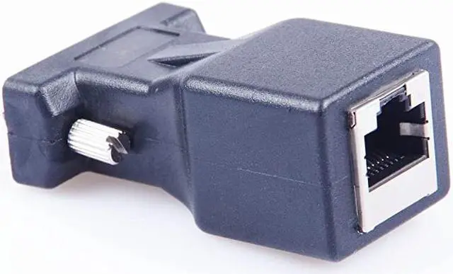 Alt view image 5 of 7 - DB9 RS232 COM Male Port to RJ45 Female Connector Card DB9 Serial Port Extender to LAN CAT5 CAT6 RJ45 Network Ethernet Cable Adapter