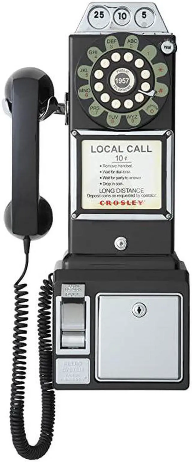 Alt view image 3 of 3 - CR56BK 1950s Payphone with Push Button Technology Black