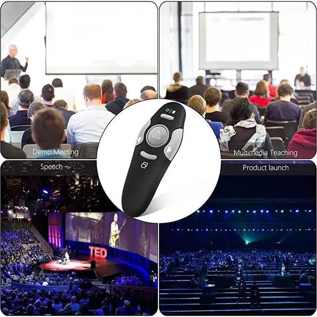 Alt view image 7 of 7 - Clicker Remote Laser Pointer PowerPoint Slideshow Wireless USB Presenter Support Win10 MAC PPT Keynote Google Slides Prezi