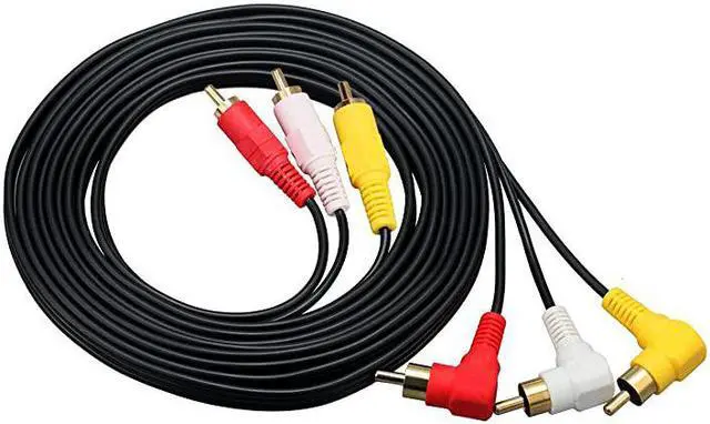 Alt view image 4 of 4 - RCA Cable15FT Premium Gold Plated 90 Degree Right Angle RCA AudioVideo Cable Male to Male Composite Video Audio AV AV Cable
